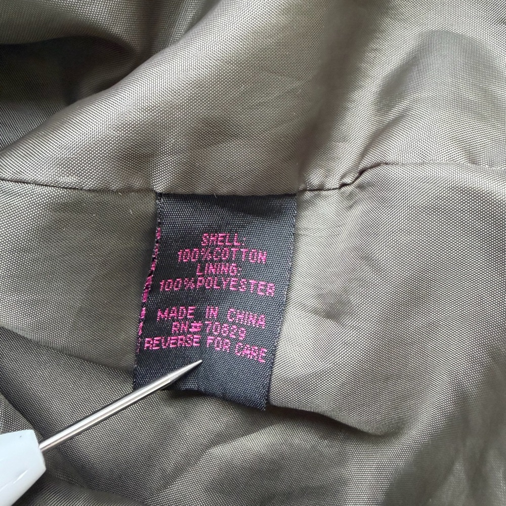 BSweet Clothing Co Army Olive Green Utility Adirondack Lined Coat Hood Women SM - Picture 4 of 8